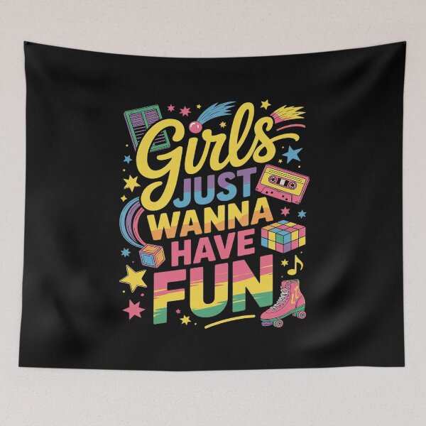Item preview, 80's Girls Just Wanna Have Fun Nostalgia 1980s 18 designed and sold by MarkLeedsArt.