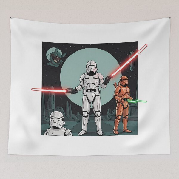 Item preview, Futuristic Elite Galactic Enforcers Wield Crimson Plasma Blades designed and sold by ART ATTACK ZONE.