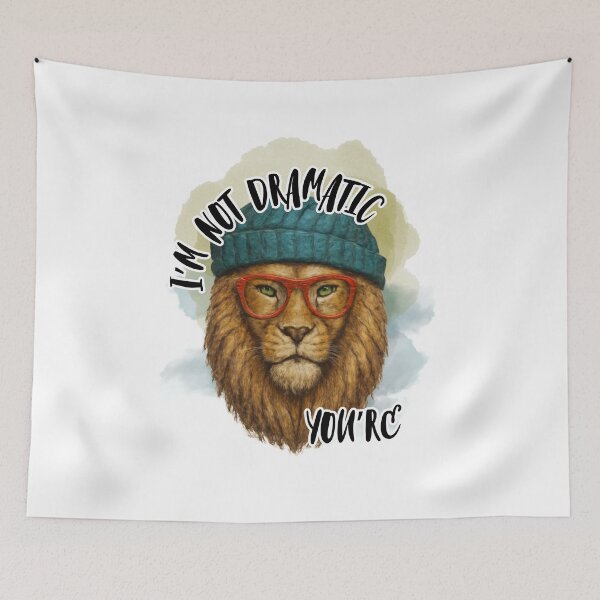 Item preview, Not Dramatic Lion Dreadlocks, Red Glasses & Smoke Art designed and sold by UUniqueIImprint.