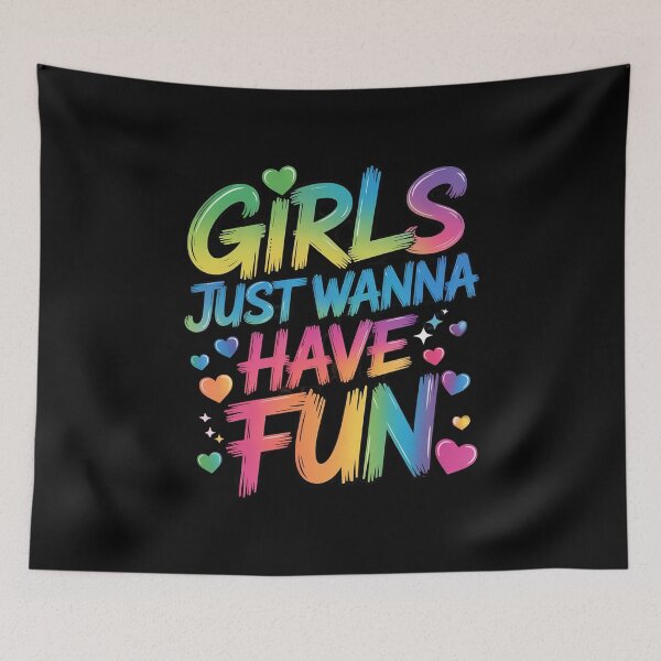 Item preview, 80's Girls Just Wanna Have Fun Nostalgia 1980s Style designed and sold by MarkLeedsArt.