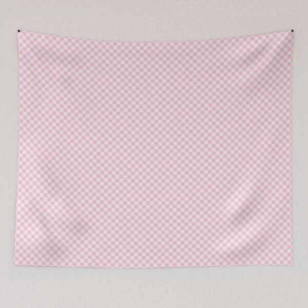 Item preview, Checkers - leaves and lines - pink white designed and sold by Stephanie Fiona Design.