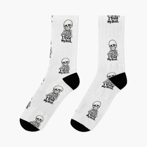 Item preview, I Tried My Best Skeleton – Dark Humor Cute Sarcastic Meme Design designed and sold by Doodlynx.