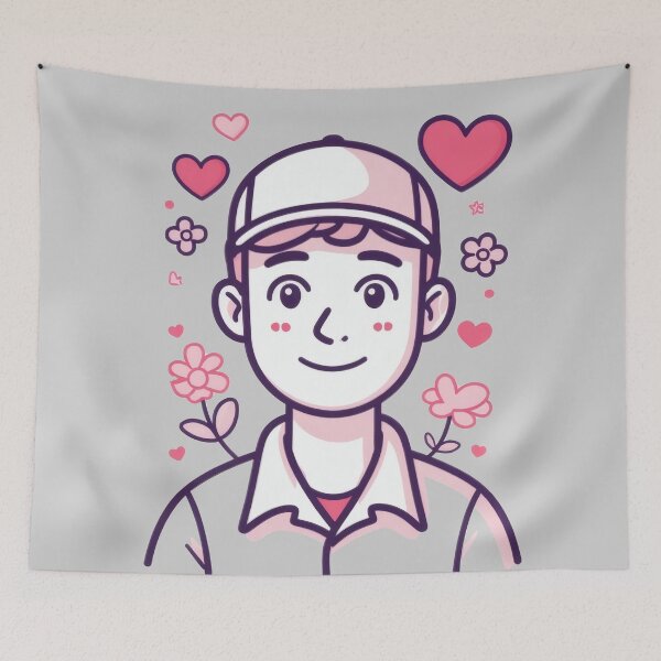 Item preview, Loving man with flowers and hearts designed and sold by Mianku | Für das Leben.