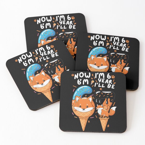 Item preview, Sweet Six to Seven Fox & Ice Cream Birthday Graphic designed and sold by Evaevonechi.