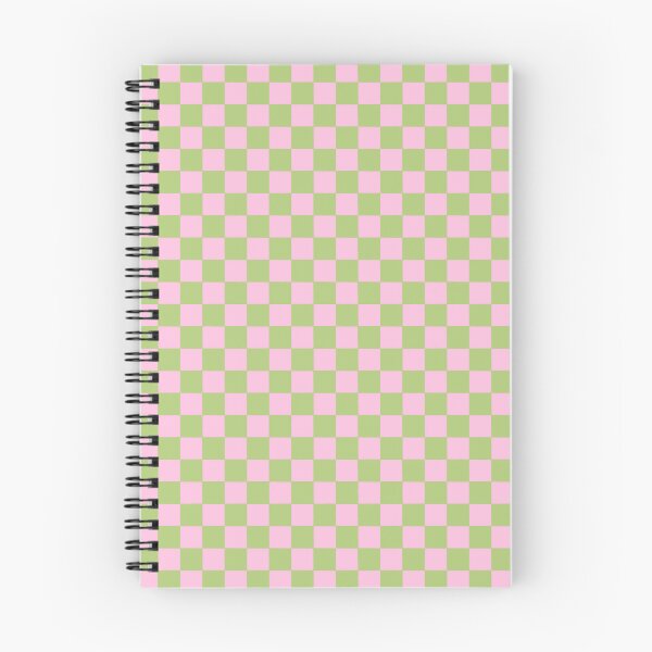 Item preview, Checkers - leaves and lines - pink green designed and sold by Stephanie Fiona Design.