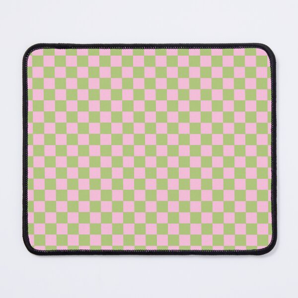 Item preview, Checkers - leaves and lines - pink green designed and sold by Stephanie Fiona Design.