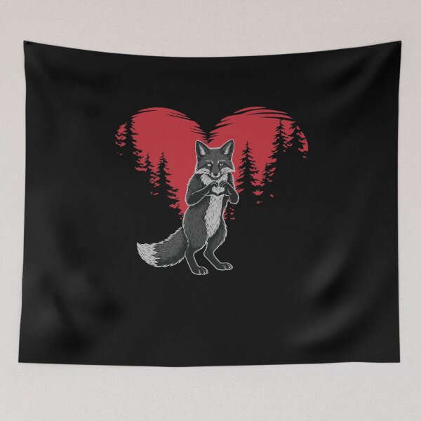 Item preview, Forest Heart Fox Wildlife Valentine day designed and sold by Evaevonechi.