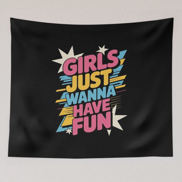 Item preview, 80's Girls Just Wanna Have Fun Women Girls 1980s designed and sold by MarkLeedsArt.