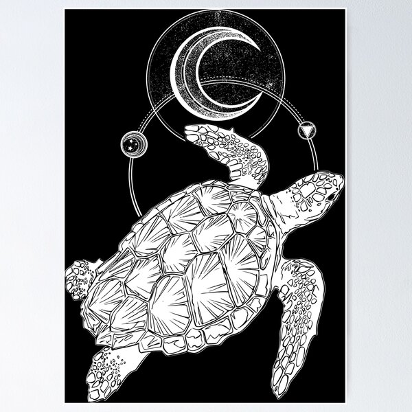 Item preview, Mystic Celestial Turtle flying before a Full Moon designed and sold by DSeller.