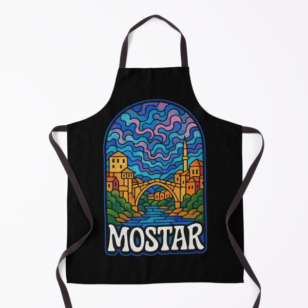 Item preview, Mostar Bosnia And Herzegovina Stained Glass Travel designed and sold by TomFrontierArt.