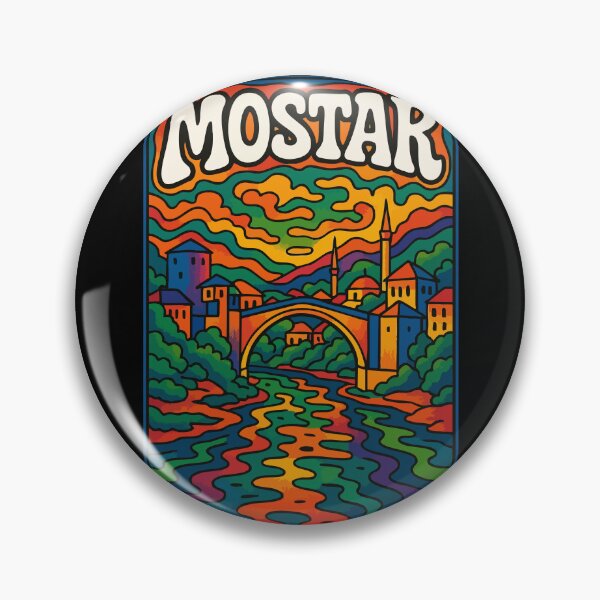 Item preview, Mostar Bosnia And Herzegovina Psychedelic Trippy Travel designed and sold by TomFrontierArt.