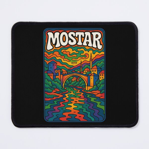 Item preview, Mostar Bosnia And Herzegovina Psychedelic Trippy Travel designed and sold by TomFrontierArt.
