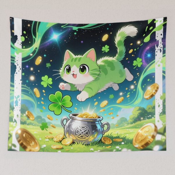 Item preview, St. Patrick's Day green Neko designed and sold by Talpha.