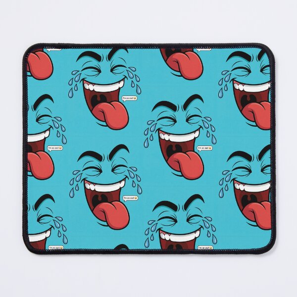 Item preview, Blue Sarcastic Crying Laughing I'm So Sad Face designed and sold by DGtaLrtcom.