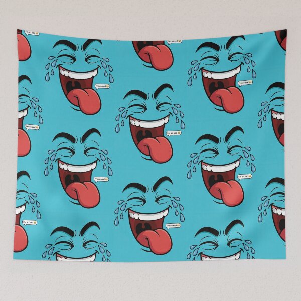 Item preview, Blue Sarcastic Crying Laughing I'm So Sad Face designed and sold by DGtaLrtcom.