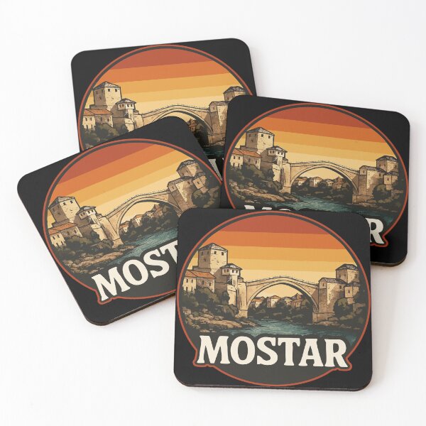 Item preview, Mostar Bosnia And Herzegovina Retro Travel designed and sold by TomFrontierArt.