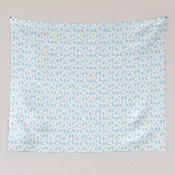 Item preview, Foliole - leaves and lines - white light blue designed and sold by Stephanie Fiona Design.