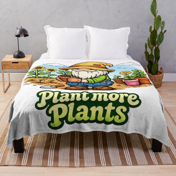 Item preview, Plant More Plants Gardening Gnome Illustration designed and sold by Moriarty's Digital Visions.