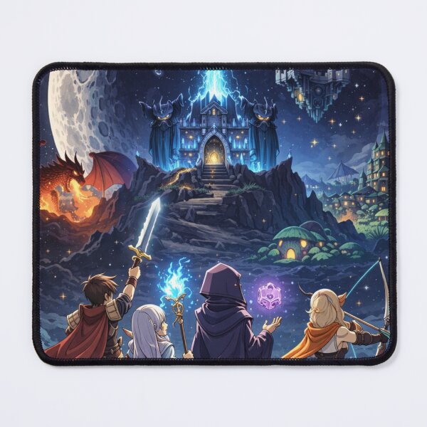 Item preview, Epic Fantasy Party on the Moon – Anime RPG Adventure Art designed and sold by WildbuntingStudio.