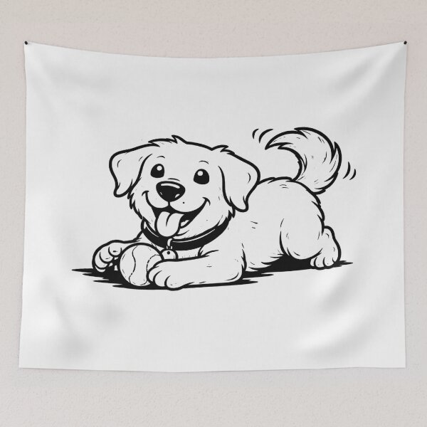 Item preview, Happy Dog with Ball designed and sold by VisionOfLife.