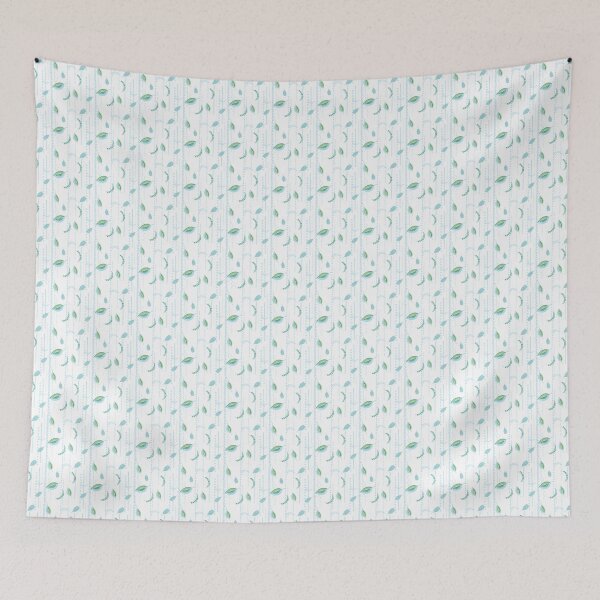 Item preview, Lilting Leaves - leaves and lines - light pink green designed and sold by Stephanie Fiona Design.