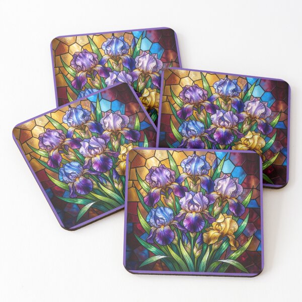 Item preview, Stained Glass Irises designed and sold by Tridentulus.