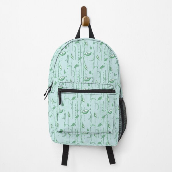Item preview, Lilting Leaves - leaves and lines - blue green designed and sold by Stephanie Fiona Design.