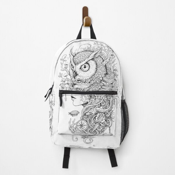 Item preview, Mystical Owl Spirit: Surreal Doodle Art Ink Illustration designed and sold by Crown & Claw.