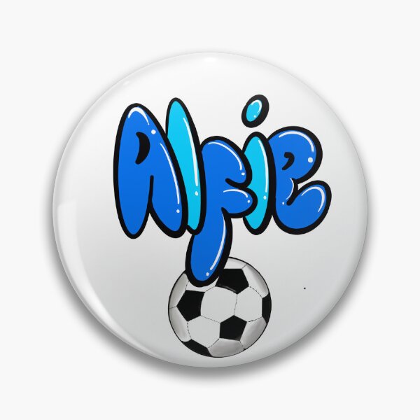 Item preview, Alfie name in blue Football Soccer sports  themed personalized gifts boys and men  personalised Graffiti name Alfie designed and sold by Artonmytee.