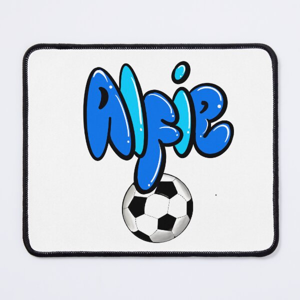 Item preview, Alfie name in blue Football Soccer sports themed personalized gifts boys and men personalised Graffiti name Alfie designed and sold by Artonmytee.