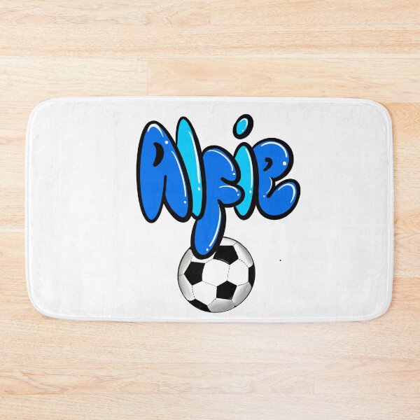 Item preview, Alfie name in blue Football Soccer sports  themed personalized gifts boys and men  personalised Graffiti name Alfie designed and sold by Artonmytee.