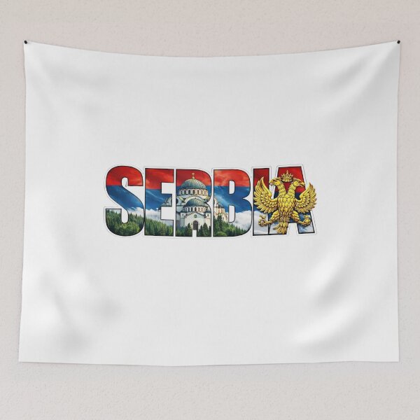 Item preview, Serbia Typography With Cultural Symbols designed and sold by MIArt Studio.