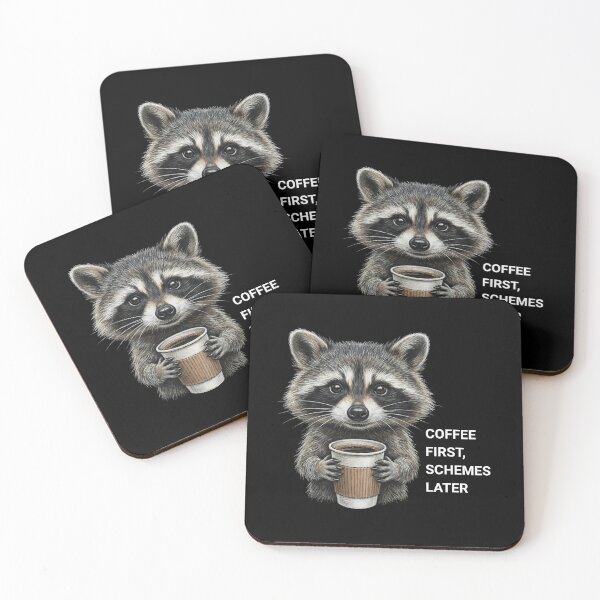 Item preview, Coffee First, Schemes Later – Funny Raccoon gift Shirt designed and sold by Karlas-things.