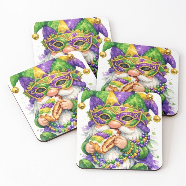 Item preview, Mardi Gras Gnome With King Cake designed and sold by Maria Dryfhout.
