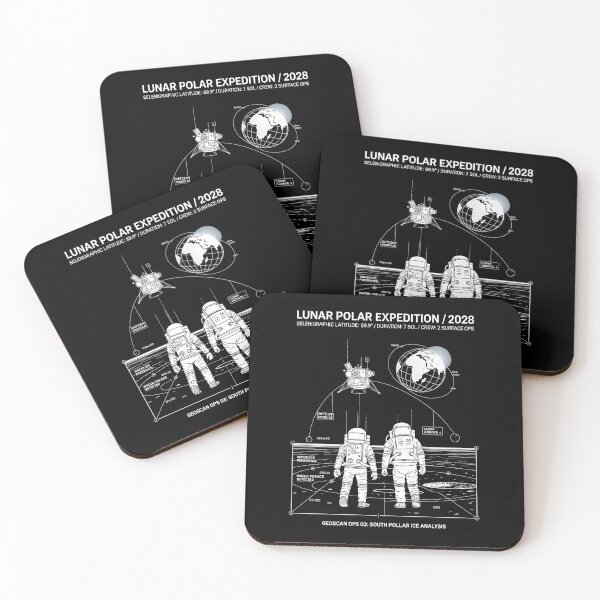 Item preview, moon mission - lunar south pole - 2028 moon landing - space patch - fictional mission - lunar exploration – selenology - space science - Orbital mechanics - Lunar site analysis designed and sold by JansenGS.