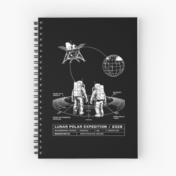 Item preview, moon mission - lunar south pole - 2028 moon landing - Space architecture - Extraterrestrial engineering - Lunar schematic - South Pole Moon mission - Mission patch aesthetic - Technical spacewear designed and sold by JansenGS.