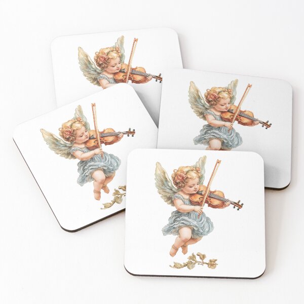 Item preview, Cupid angel playing violin romantic fantasy art designed and sold by olenapetol.