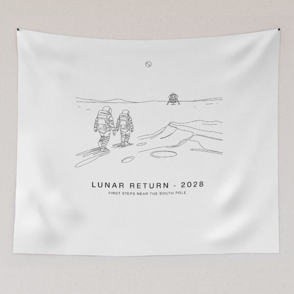 Item preview, 2028 moon landing - Mission data schematic - South Pole descent - 2028 Moon surface operations - Next-gen astronaut - Field science - Lunar researcher – Astrogeology - Science expedition designed and sold by JansenGS.