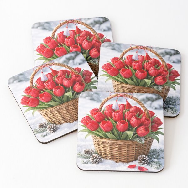 Item preview, Winter Floral Tulip Basket designed and sold by Velaty.