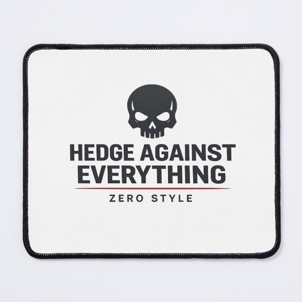 Item preview, Hedge Against Everything – Dark Finance Quote Minimal Skull Design designed and sold by JordanInk Studio.