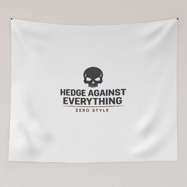 Item preview, Hedge Against Everything – Dark Finance Quote Minimal Skull Design designed and sold by JordanInk Studio.