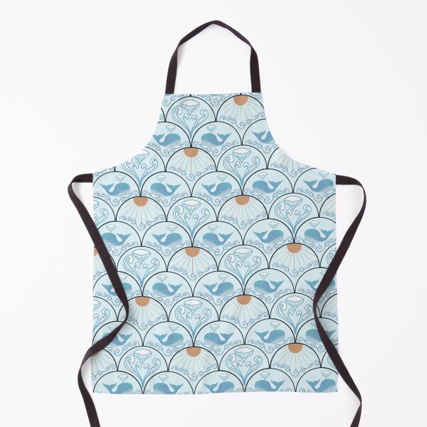 Item preview, Happy Whale Scalloped Repeating Pattern designed and sold by HydrangeaDelMar.