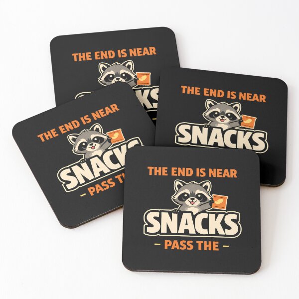 Item preview, The End Is Near Snacks Raccoon Funny Quote designed and sold by ZuToMi.