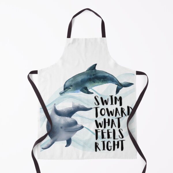 Item preview, Swim Toward What Feels Right – Two Dolphins Blue Wave Design designed and sold by UUniqueIImprint.