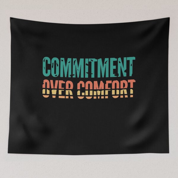 Item preview, Commitment Over Comfort Retro Typography designed and sold by VizoArt-Studio.