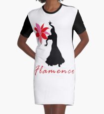 Flamenco Flower Dance Spanish Spain Dancer Gift Graphic T-Shirt Dress