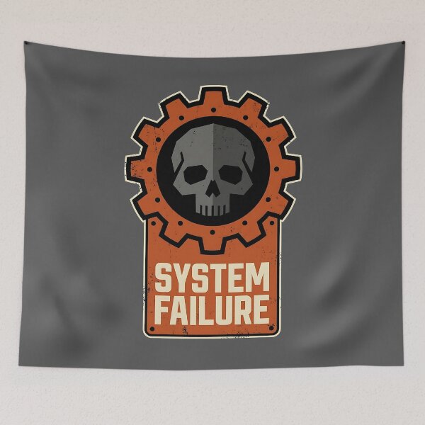 Item preview, Vintage Industrial "SYSTEM FAILURE" Gear Warning Art designed and sold by Mora Atelier Designs.