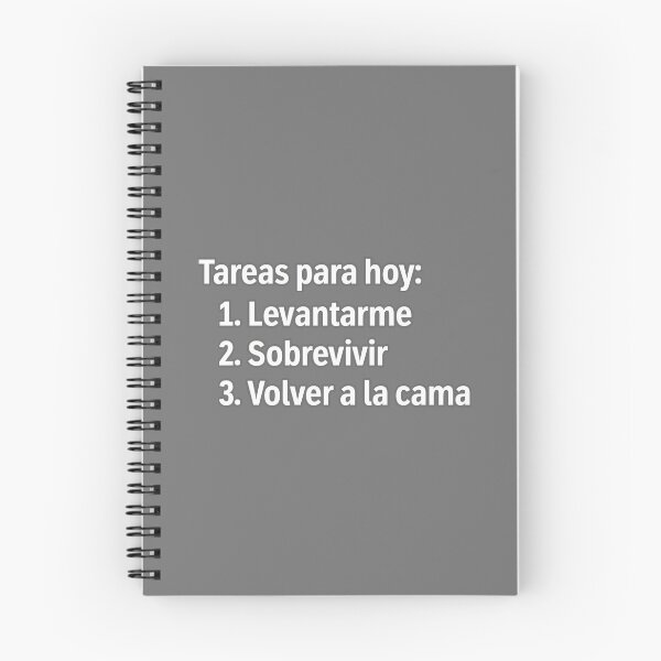 Item preview, "Tareas para hoy" - Spanish pessimistic quote designed and sold by Tecno-Art-Land.