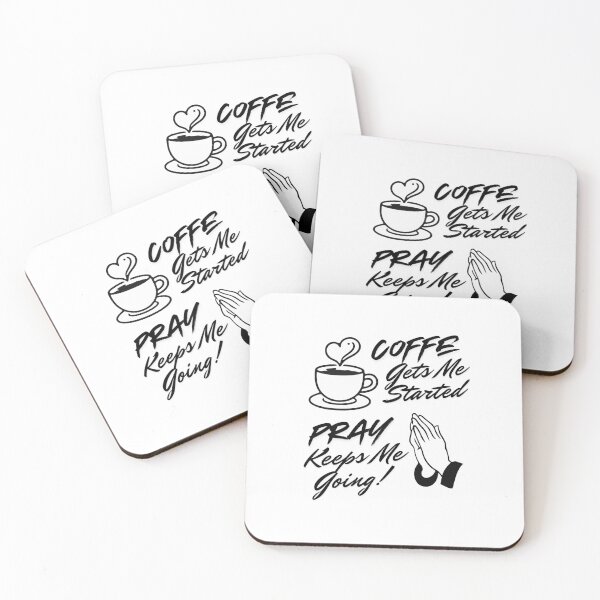 Item preview, Coffee gets me started, prayer keeps me going | Taza y camiseta cristiana con frase divertida designed and sold by kmiDigitalHub.
