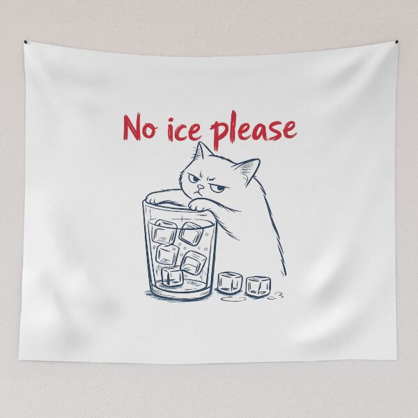 Item preview, Cat No Ice Please Meme Cute Sarcastic Cat Design designed and sold by InkStormPro.